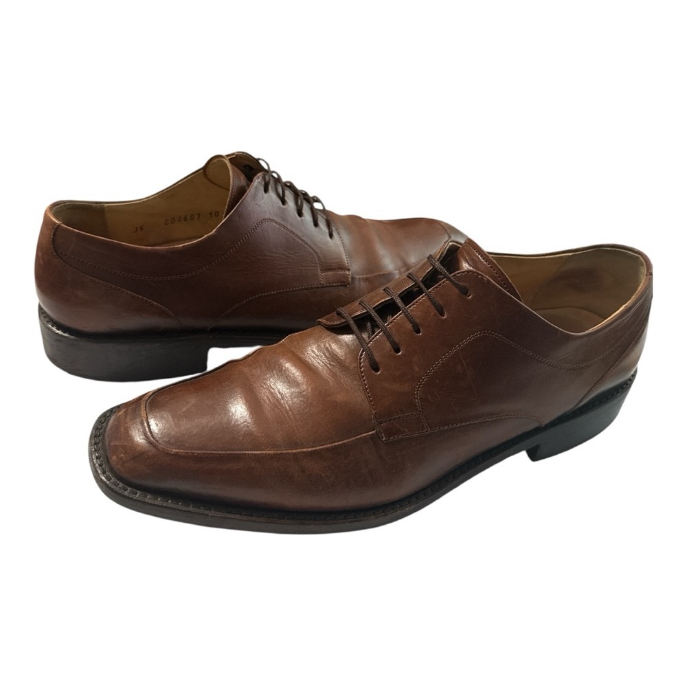 Cole Haan Italian Leather Oxford Men 10 Chocolate Brown Dress Shoe Lace Up